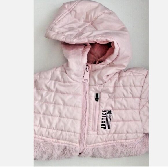 Justice Girls Hooded Puff Jacket Size 6 to 7 Years - Picture 1 of 11